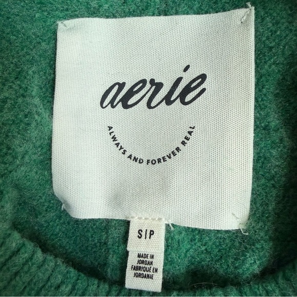Aerie Unreal Cable Knit Crewneck Sweater in Green Size Small - Picture 7 of 10